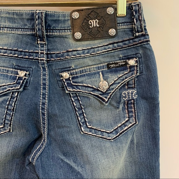 Miss Me Boyfriend Capri Med Blue JB5024P89 NWT Size 26 - Picture 9 of 16